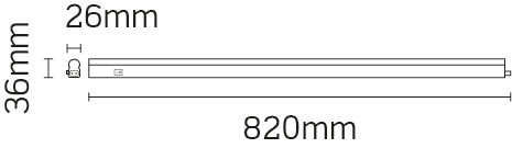 JCC Lighting JC83305 Undercabinet LED Batten IP20 12W 820mm 4000K White PC c/w 1m lead.