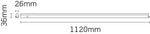 JCC Lighting JC83307 Undercabinet LED Batten IP20 15W 1120mm 4000K White PC c/w 1m lead.