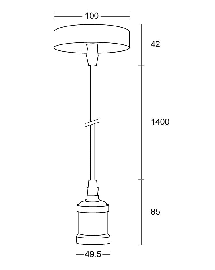 JCC Lighting JC84221BLK E27 Classic Pendant Black