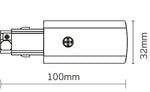 JCC Lighting JC88104BLK Mainline 3 Circuit Track Power Feed Right Black