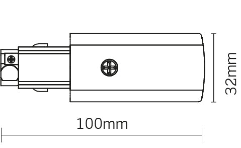JCC Lighting JC88104WH Mainline 3 Circuit Track Power Feed Right White
