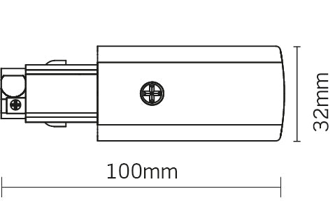 JCC Lighting JC88105WH Mainline 3 Circuit Track Power Feed Left White