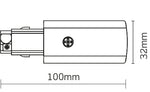 JCC Lighting JC88106BLK Mainline 3 Circuit Track Concealed Connector Black