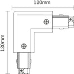 JCC Lighting JC88107WH Mainline 3 Circuit Track 'L' Connector Right Side Earth White