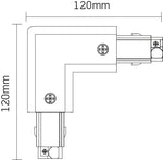 JCC Lighting JC88108BLK Mainline 3 Circuit Track 'L' Connector Left Side Earth Black