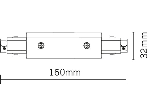 JCC Lighting JC88114BLK Mainline 3 Circuit Track Connector with Power Feed Black