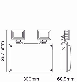 JCC JCEM110010WH EscapeLUX™ Emergency Twin Spot 9W 1000lm 6000k IP65 White  Self Test