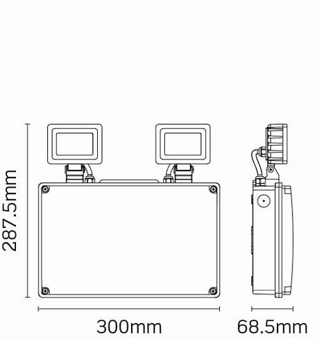 JCC JCEM110010WH EscapeLUX™ Emergency Twin Spot 9W 1000lm 6000k IP65 White  Self Test