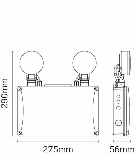 JCC JCEM110011BLK EscapeLUX™ Emergency Twin Spot 3W 450lm 6000k IP65 Black  Self Test