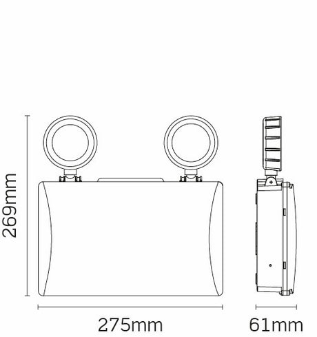 JCC JCEM110012WH EscapeLUX™ Emergency Twin Spot 2W 300lm 6000k IP20 White  Self Test