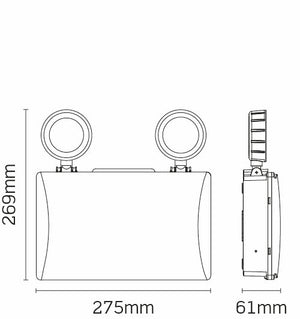 JCC JCEM110012BLK EscapeLUX™ Emergency Twin Spot 2W 300lm 6000k IP20 Black  Self Test