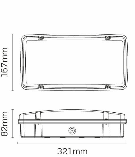 JCC JCEM110015BLKDALI EscapeLUX EM Bulkhead 5/10W 500Lm DALI Black