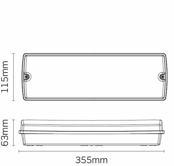 JCC JCEM110017WH EscapeLUX™ Emergency Bulkhead 1W 150lm 6000k IP66 White  Self test with legends