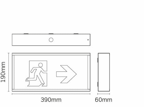 JCC JCEM110018WHDALI EscapeLUX™ Emergency Metal exit box 1W 6000k IP20 White  DALI with legends