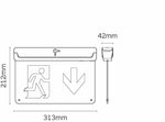 JCC JCEM110021WHDALI EscapeLUX™ Emergency Exit blade 5 in 1 0.7W 6000k IP20 White  DALI with legends