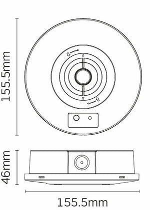 JCC JCEM110023BLKDALI EscapeLUX™ Emergency round surface spot downlight 2W 200lm 6000k IP65 Black  DALI