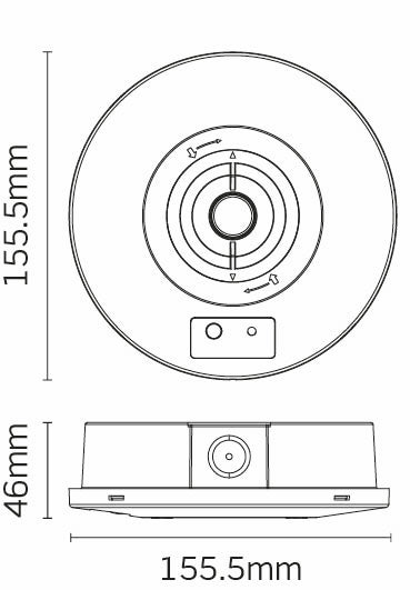 JCC JCEM110023BLKDALI EscapeLUX™ Emergency round surface spot downlight 2W 200lm 6000k IP65 Black  DALI
