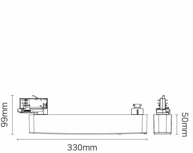 JCC JCEM110028WH EscapeLUX™ Emergency Track downlight 1.6W 250Lm 6000k IP20 White  Self Test