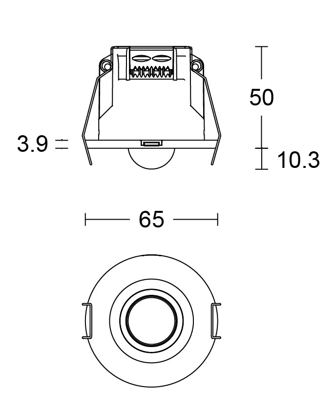 JCC Lighting LEV71945 Recessed PIR Sensor IP20 On/Off White (400W Max LED load)