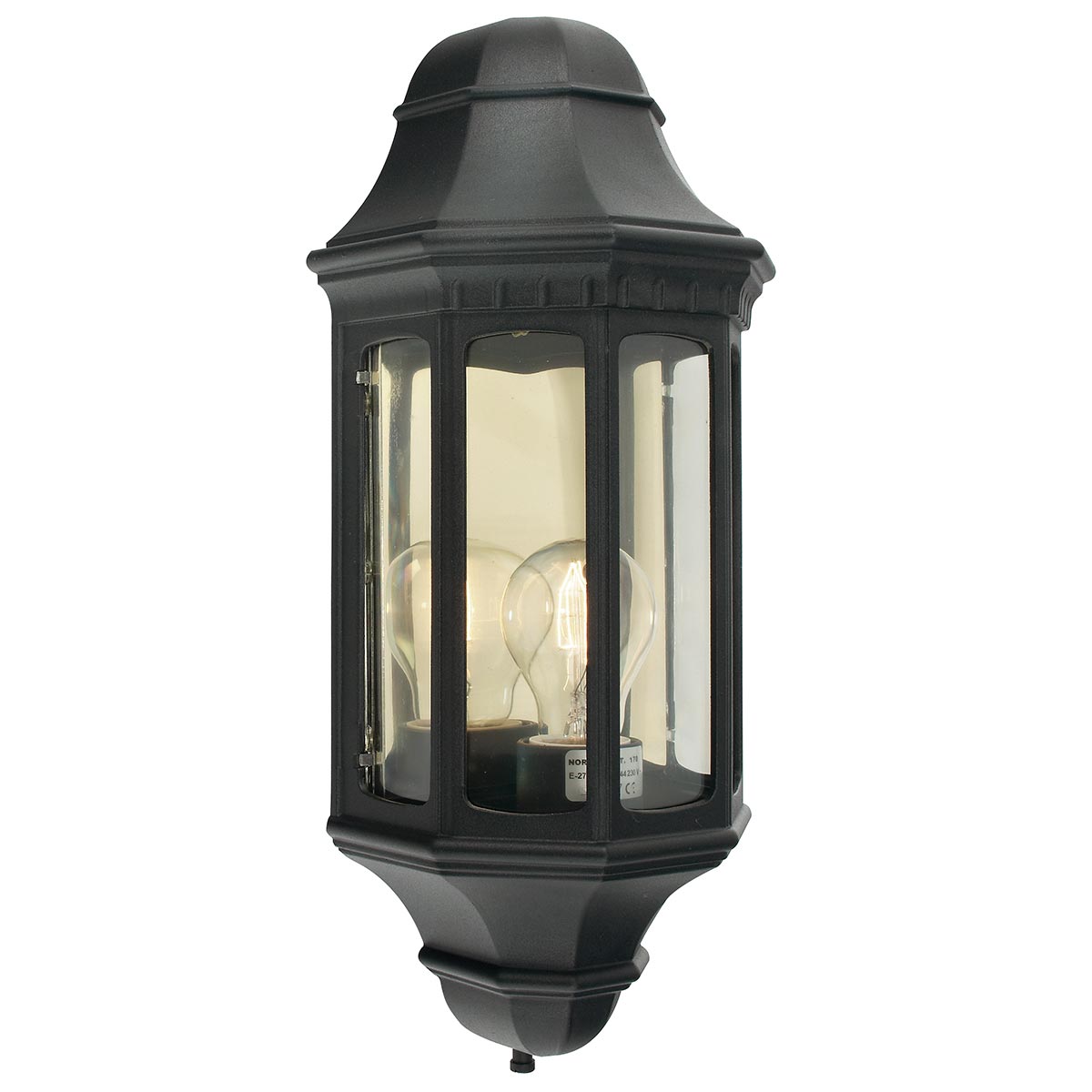 Norlys Malaga 1 Light Wall Lantern - Black M8-BLACK