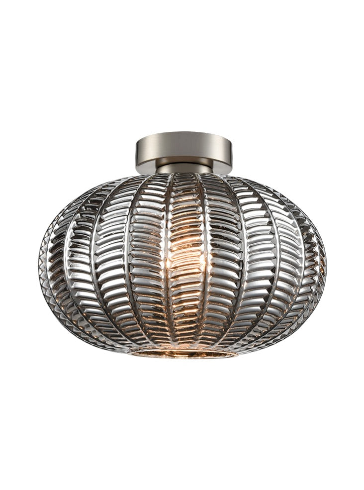 Franklite Mezcla flush fitting satin nickel with chevron glass Mezcla part no - CF5817-509