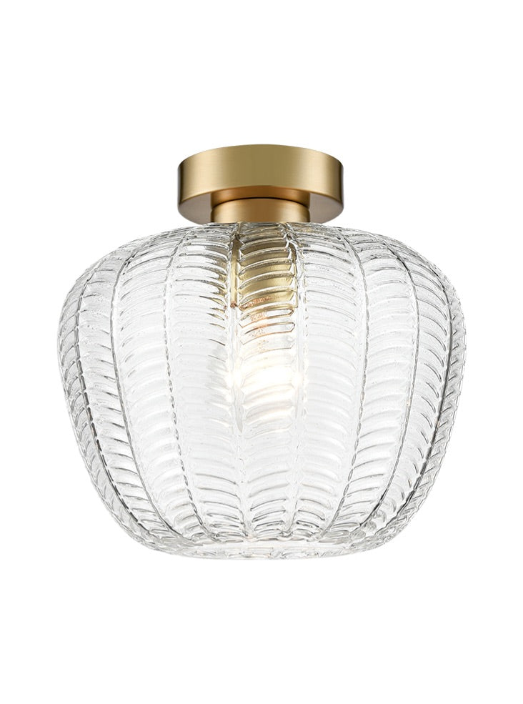 Franklite Mezcla flush fitting aged brass with chevron glass Mezcla part no - CF5818-505