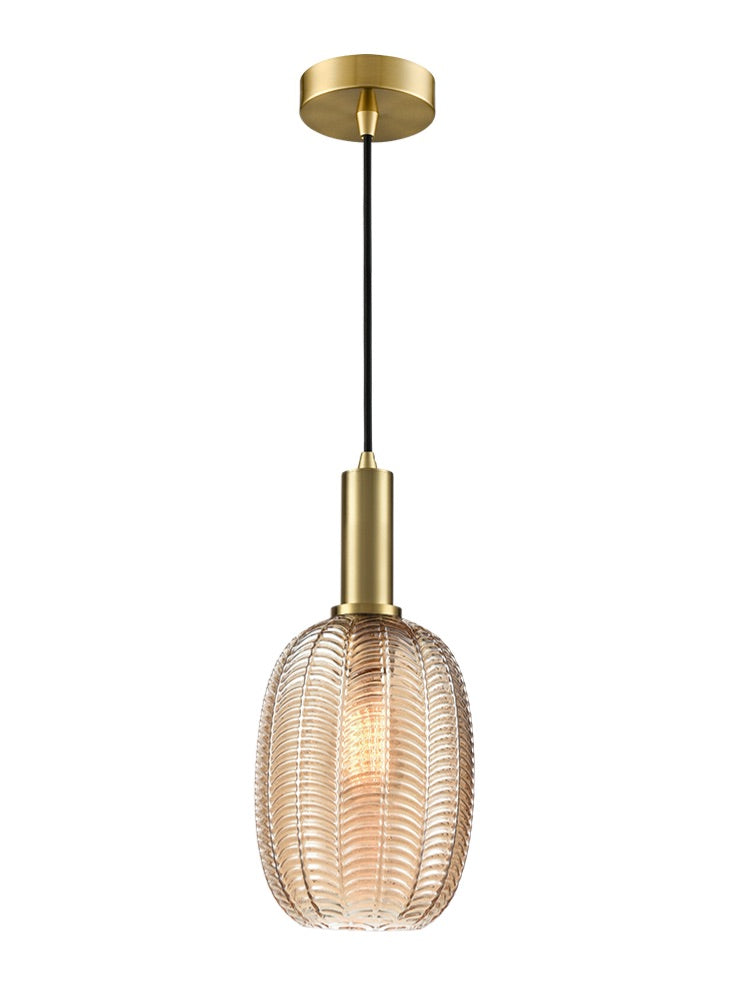 Franklite Mezcla pendant aged brass with chevron glass Mezcla part no - PCH461-502