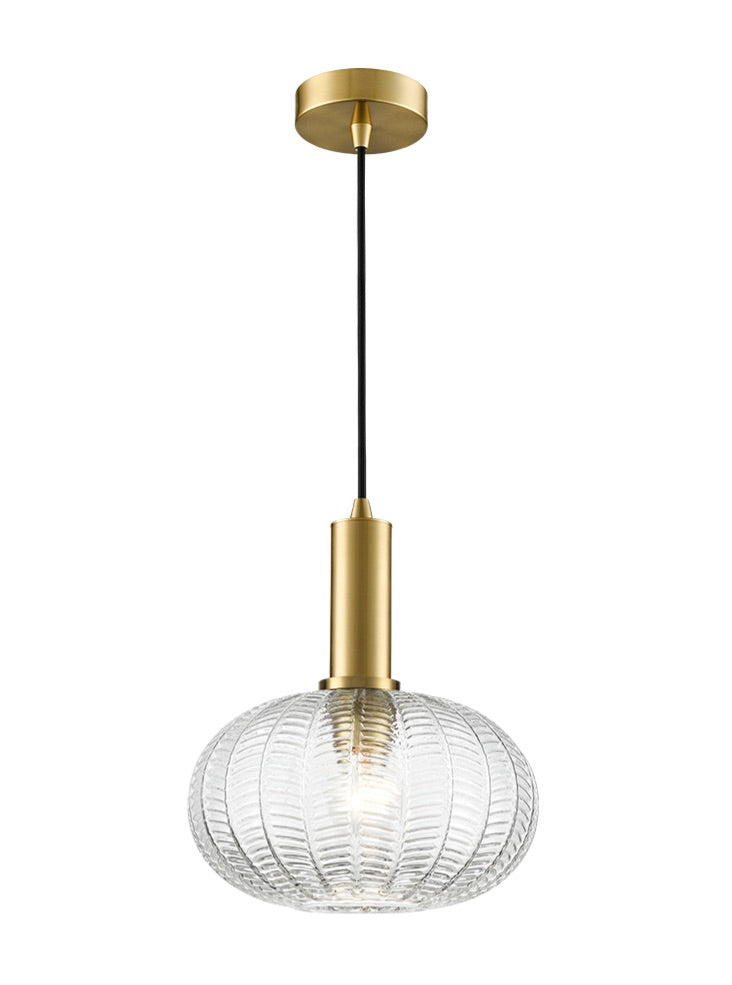 Franklite Mezcla pendant aged brass with chevron glass Mezcla part no - PCH461-508