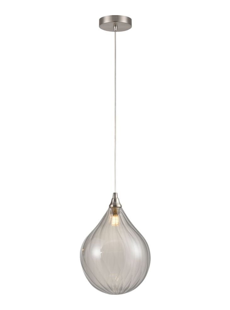 Franklite Perry single pendant in satin nickel with smoked glass Perry part no - PCH244-359