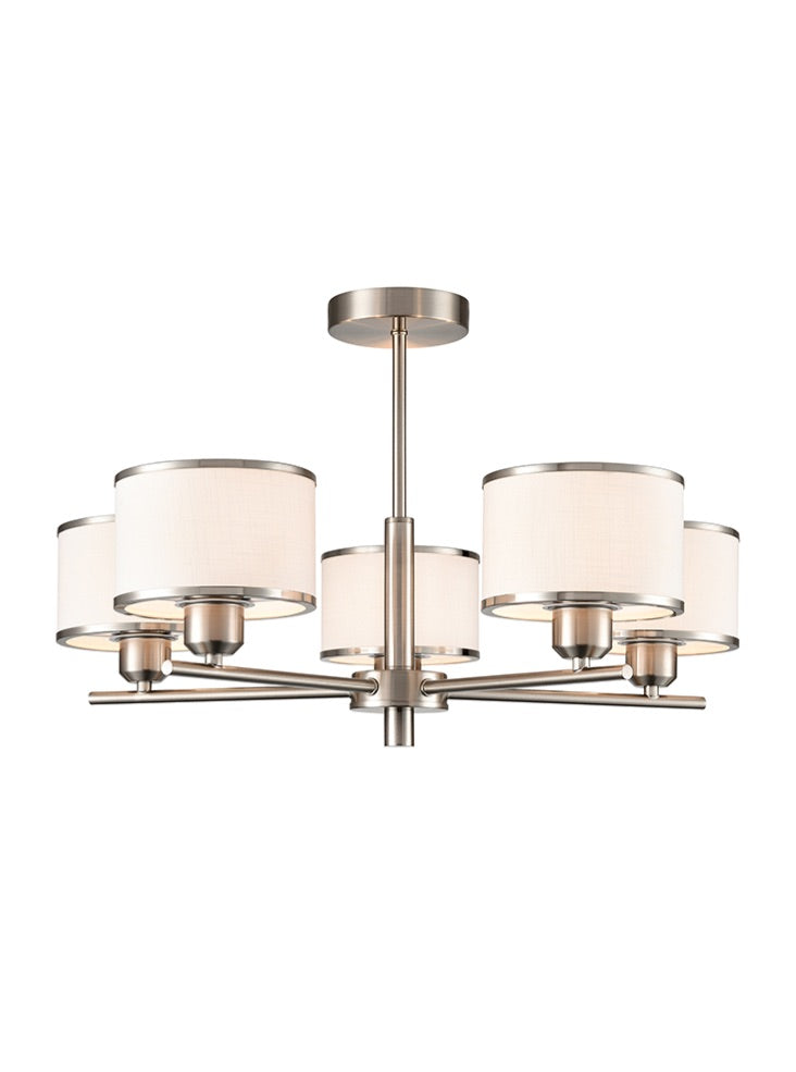 Franklite Polaris 5lt Fitting in Satin Nickel Polaris part no - FL2497-5