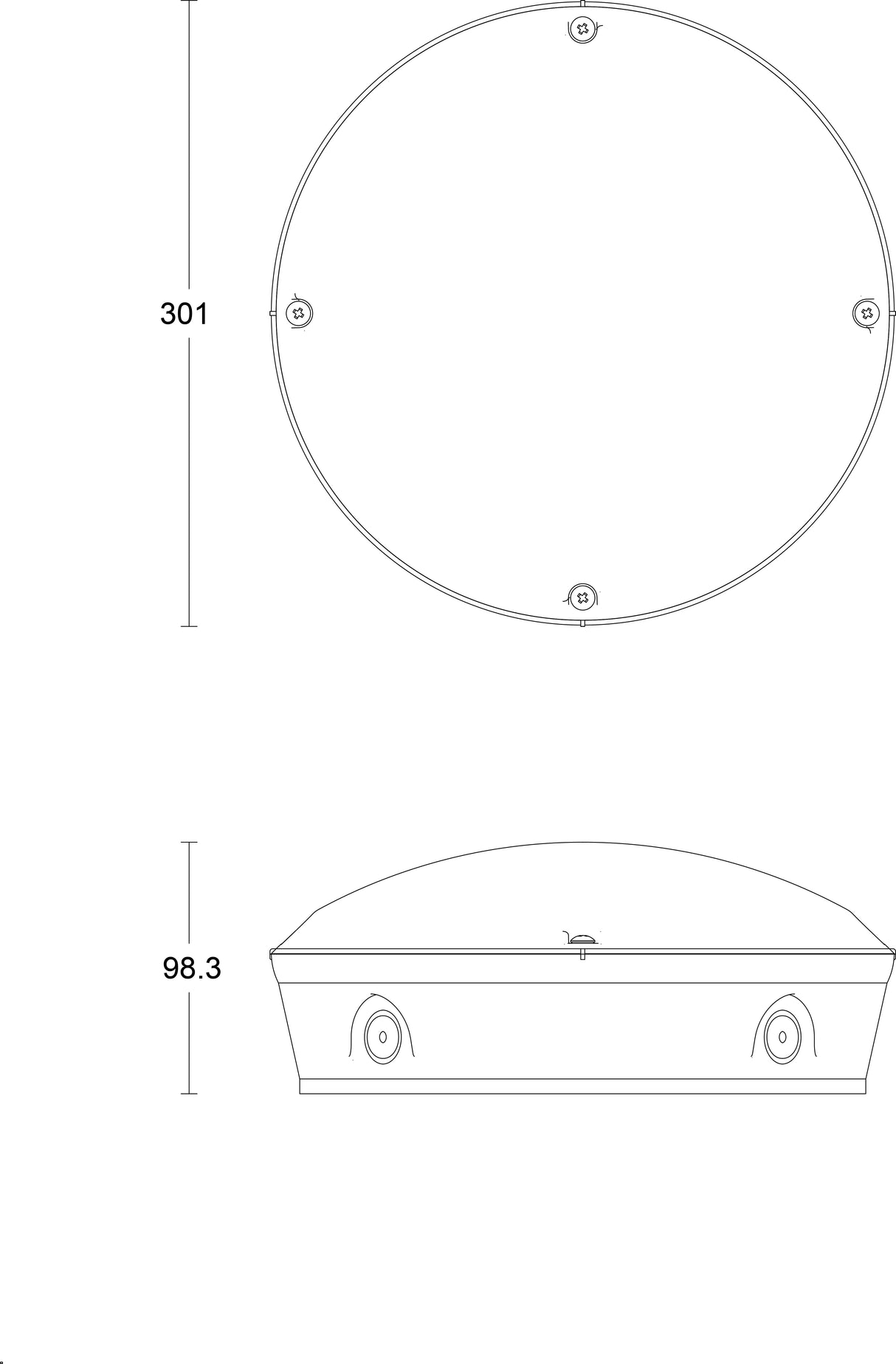 JCC Lighting JC070335 RadiaLED Rapid Pro12/16/20W IP65 3000/4000/5700K 301­Ø MW on/off EM no rim