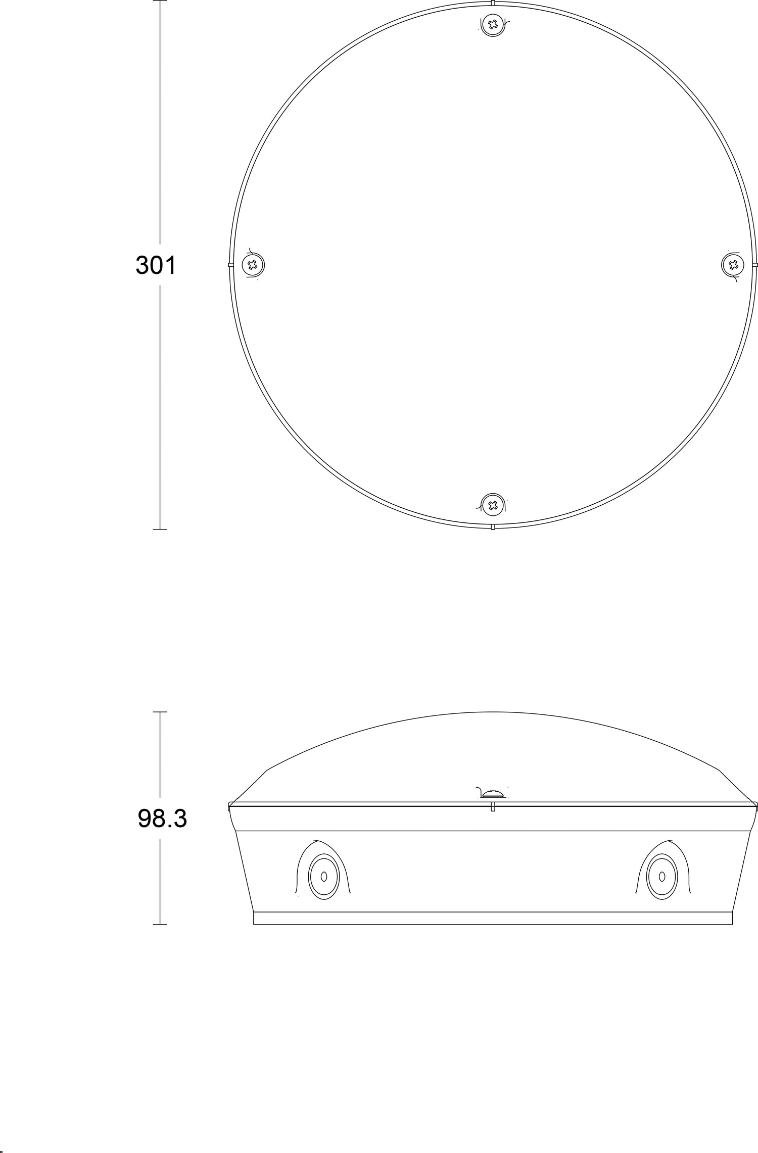 JCC Lighting JC070335 RadiaLED Rapid Pro12/16/20W IP65 3000/4000/5700K 301­Ø MW on/off EM no rim