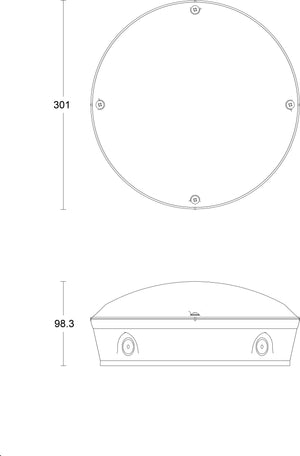 JCC Lighting JC070335 RadiaLED Rapid Pro12/16/20W IP65 3000/4000/5700K 301­Ø MW on/off EM no rim
