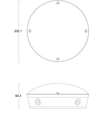 JCC Lighting JC070315 RadiaLED Rapid Pro 8/12W IP65 3000/4000/5700K 232­Ø MW on/off EM no rim