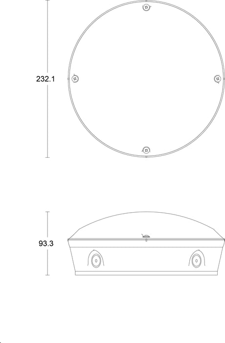 JCC Lighting JC070315 RadiaLED Rapid Pro 8/12W IP65 3000/4000/5700K 232­Ø MW on/off EM no rim