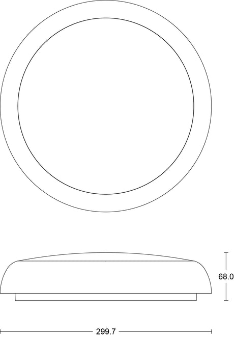 JCC Lighting JC070271 RadiaLED Rapid Pro Slim 12/18W IP65 3000/4000/5700K 300­Ø MW on/off EM WH rim