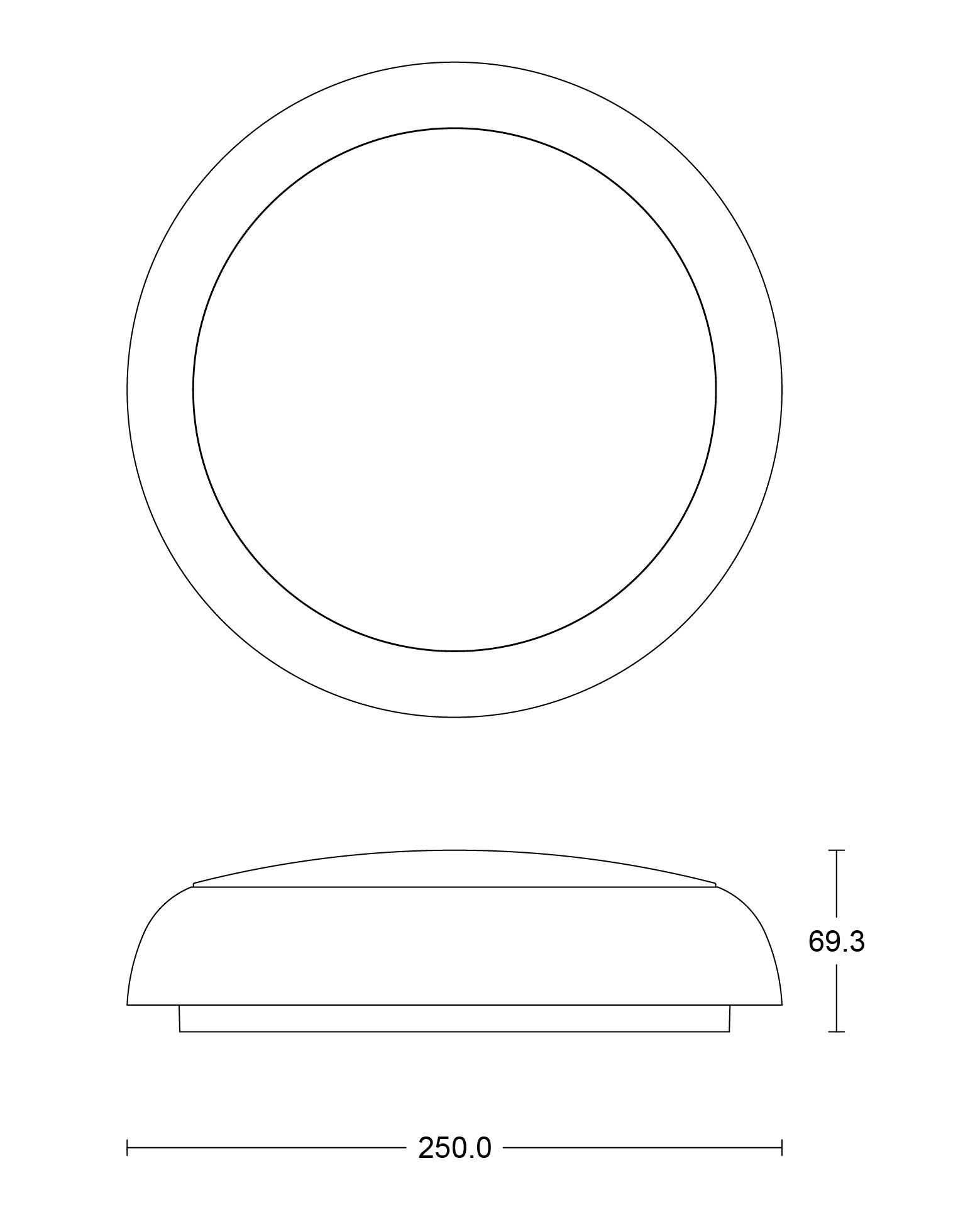 JCC Lighting JC070255 RadiaLED Rapid Pro Slim 8/12W IP65 3000/4000/5700K 250­Ø MW on/off EM WH rim