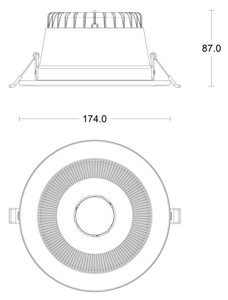 JCC JC74005 Rakula downlight 174mm 14W/20W 3000K/4000K/5700K IP65 TP(a) DALI/1-10V