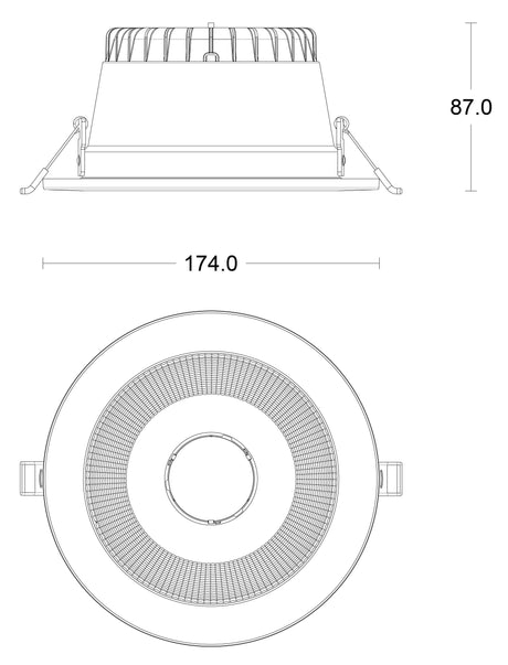 JCC JC74001 Rakula downlight 114mm 7W/10W 3000K/4000K/5700K IP65 TP(a) Triac