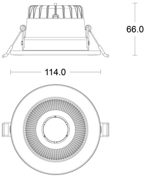 JCC JC74000 Rakula downlight 114mm 7W/10W 3000K/4000K/5700K IP65 TP(a) Non-dim