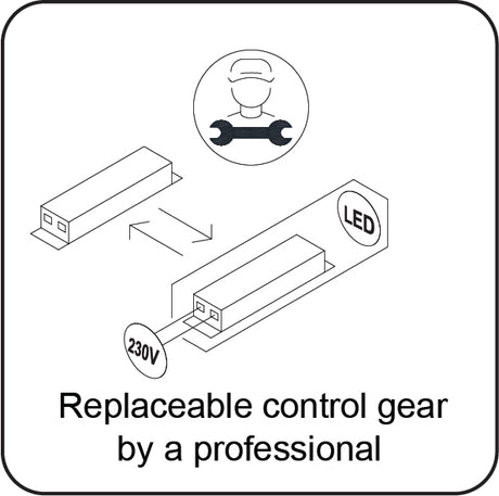 JCC Lighting JC50324 Recessed suspended Exit Blade Maintained 3M IP20 without legend
