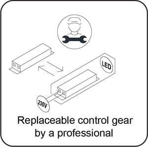 JCC JC24242EMMW RadiaLED Base Mains IP44 Ø410mm Bulkhead 32W 4000K MW on/off Emergency