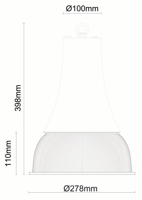 JCC JC040502BLKWPR Retail Pendant  20/40/60W 3CCT 3/4/57K IP44 Black  Prismatic Reflector