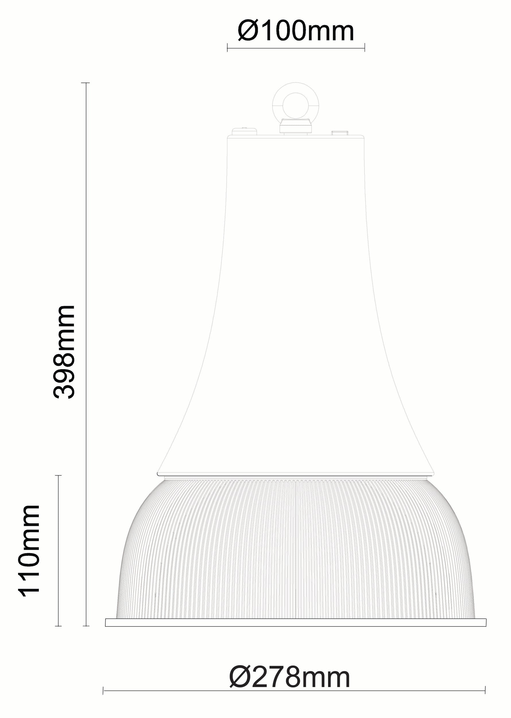 JCC JC040502WHWPR Retail Pendant 20/40/60W 3CCT 3/4/57K IP44 White  Prismatic Reflector