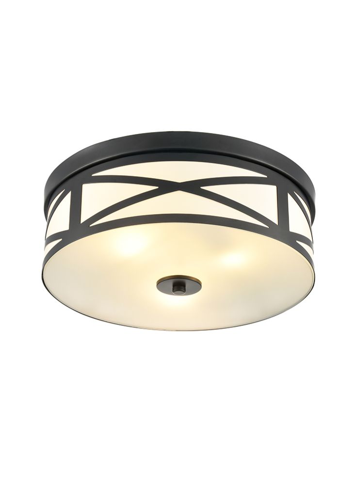 Franklite Ringo Black Painted 380mm Flush Ceiling Fitting Ringo part no - CF5834