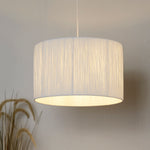 Searchlight Electric Raffia Drum Shade 35CM - White SO701872