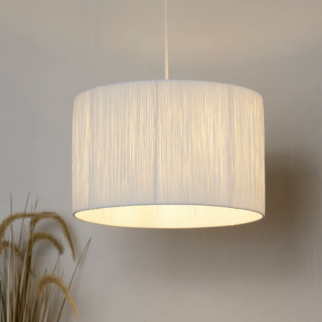 Searchlight Electric Raffia Drum Shade 35CM - White SO701872