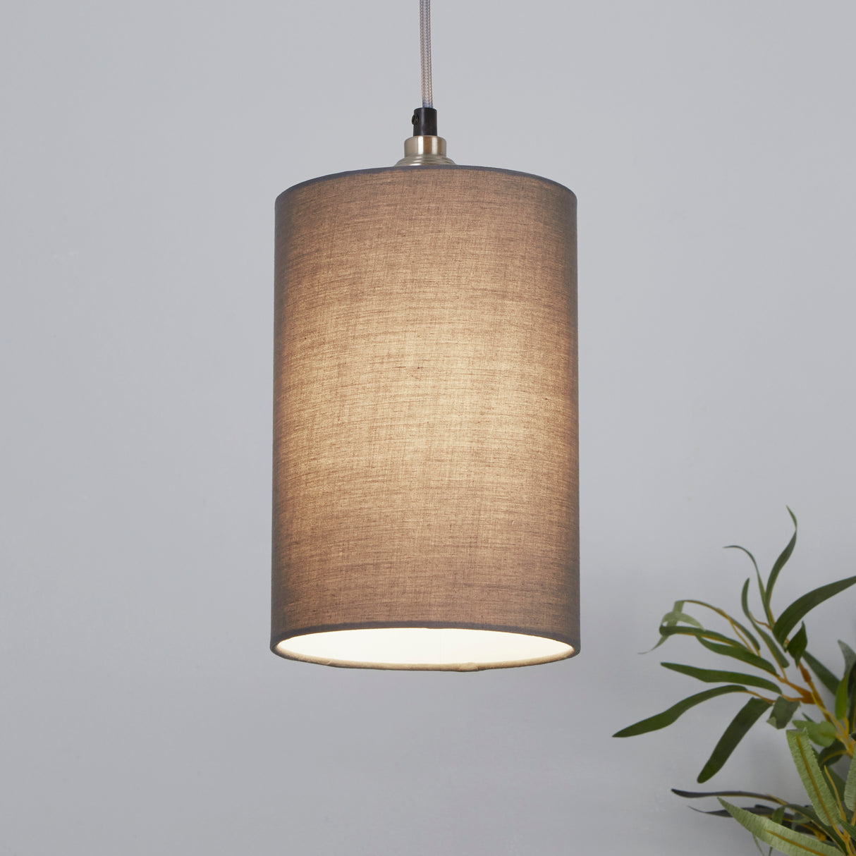 Searchlight Electric Clyde Cylinder Shade 16cm - Charcoal SO701898