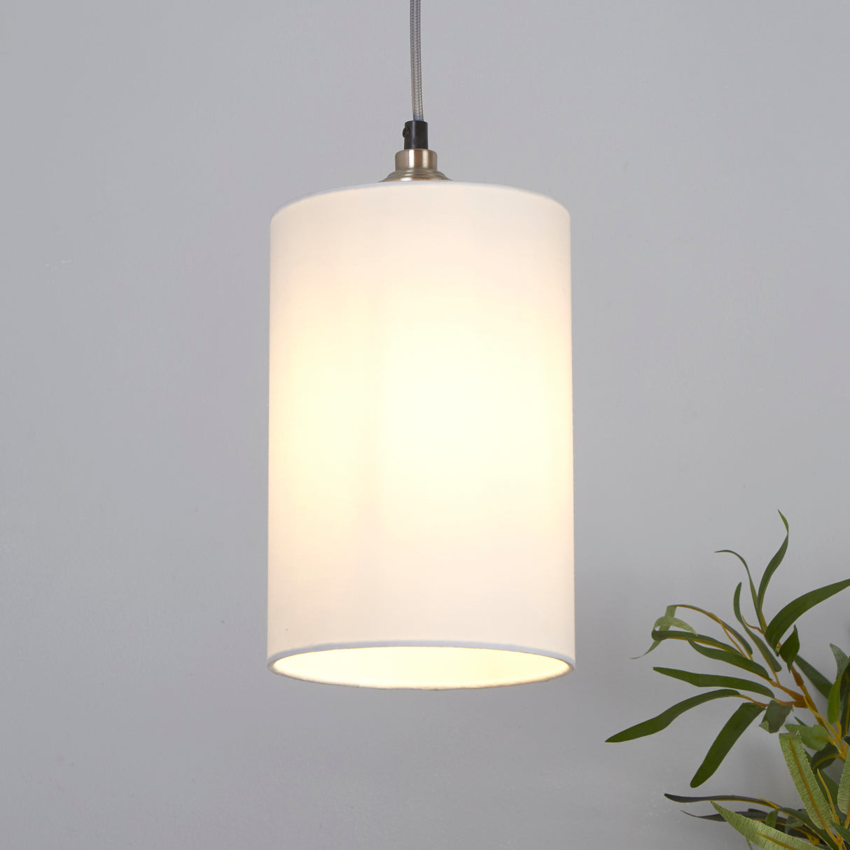 Searchlight Electric Clyde Cylinder Shade 16cm - White SO701901