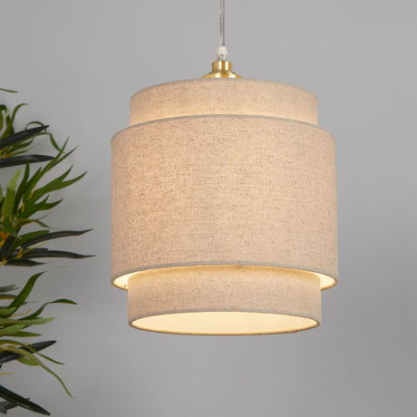 Searchlight Electric Finn Tiered Shade 25Cm Natural SO701926
